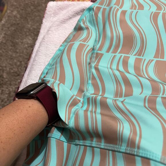 Ideology (1X) Compression Ocean Sigh Geo-print Pockets 10" Bike Shorts Plus Size - Picture 6 of 10